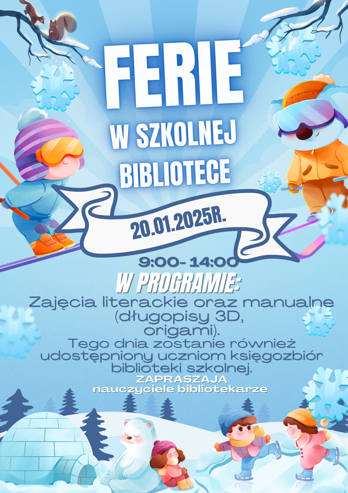 Ferie w bibliotece szkolnej