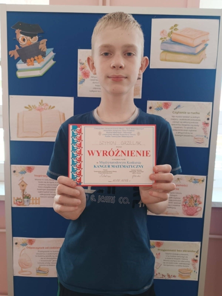 Sukces Szymona w Międzynarodowym Konkursie Matematycznym „Kangur”